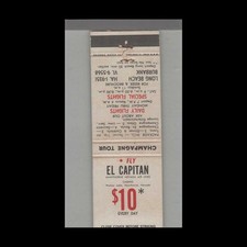 Matchbook Cover Nevada El Capitan Lodge & Casino Hawthorne, NV