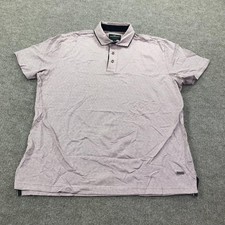 Rodd  Gunn Polo Shirt Mens XL Pink Stripe Sports Fit 3-Button Short Sleeve