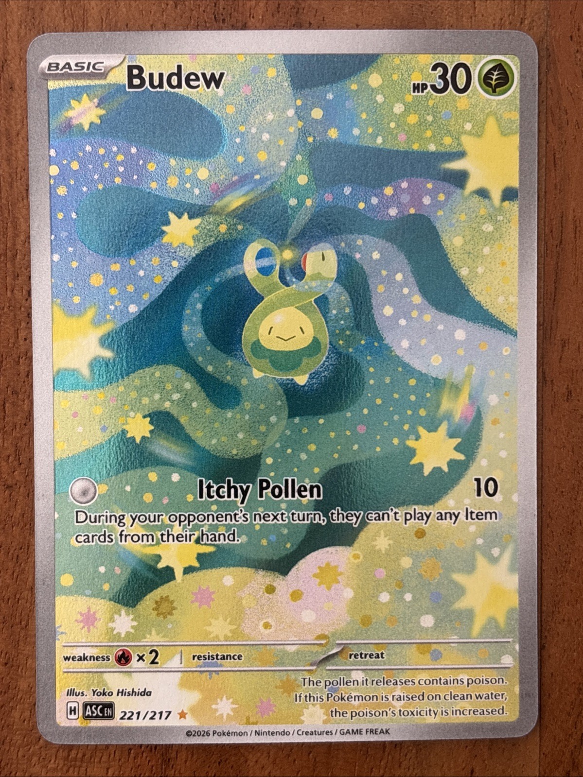 Pokémon TCG Budew 221/217 Ascended Heroes Illustration Rare NM Card