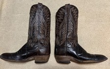 Vintage Dan Post Men s Lizard Cowboy Boots Br...