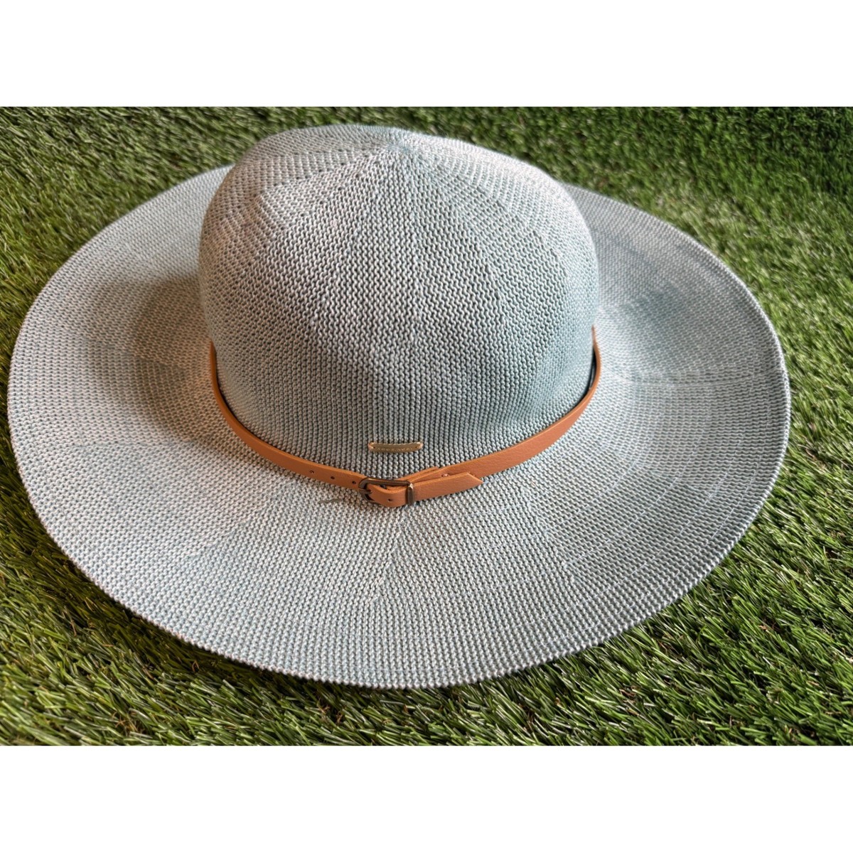 Kooringal Womens Wide Brim Sun Hat Blue Green Knit  display picture 3