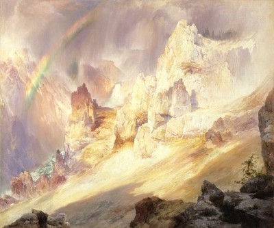 RAINBOW OVER GRAND CANYON YELLOWSTONE AMERICAN PAINTING BY THOMAS MORAN REPRO