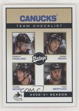 2001 Vintage Team Checklist Vancouver Canucks Markus Naslund Daniel Sedin 0kb0