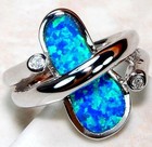 Australian Opal Inlay 925 Solid Sterling Silver Ring Sz 6 GA3-5 — photo 1