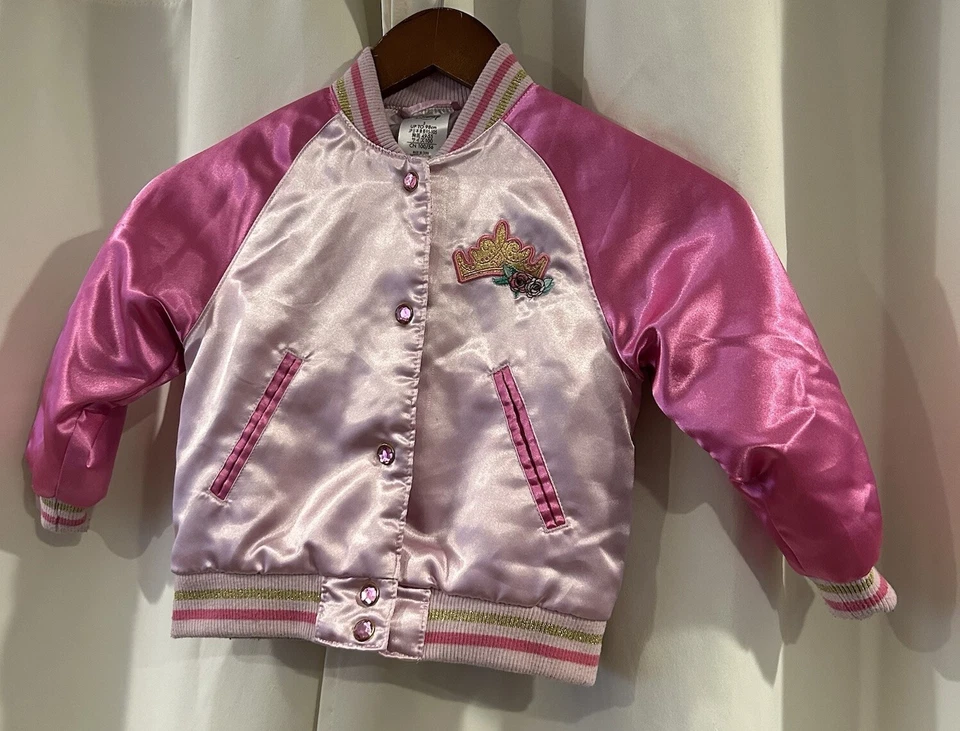 Disney Princesa Bomber Chaqueta Universitaria Rosa Cenicienta Talla 3T Foto 3 de 4