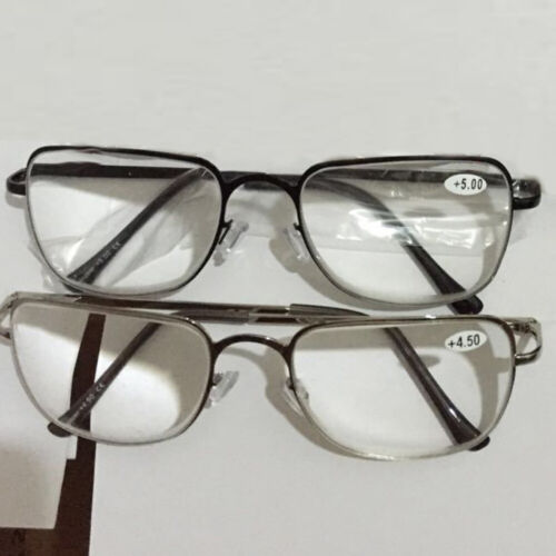 Reading Glasses +6.5 +7.0 +7.5 +8.0 Resin Lenses Metal Frame Reader Spectacles - Photo 1/8