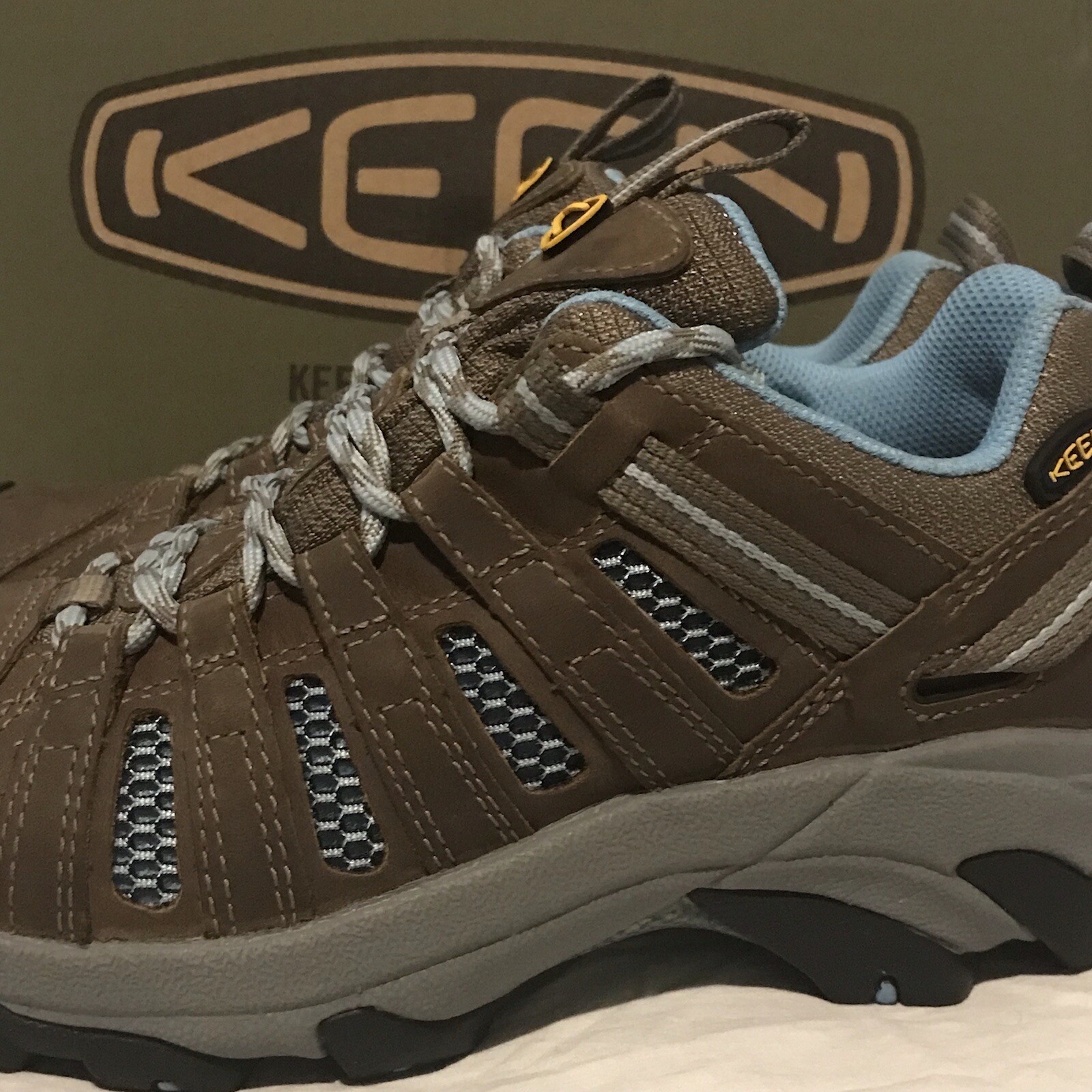 NUOVE scarpe da trekking Keen Voyageur da donna taglia 5 M blu Brindle Alaska 1011523