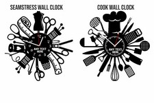CUSTOM SEAMSTRESS OR COOK CHEF CLOCK unusual gift idea wall clock  FABULOUS GIFT