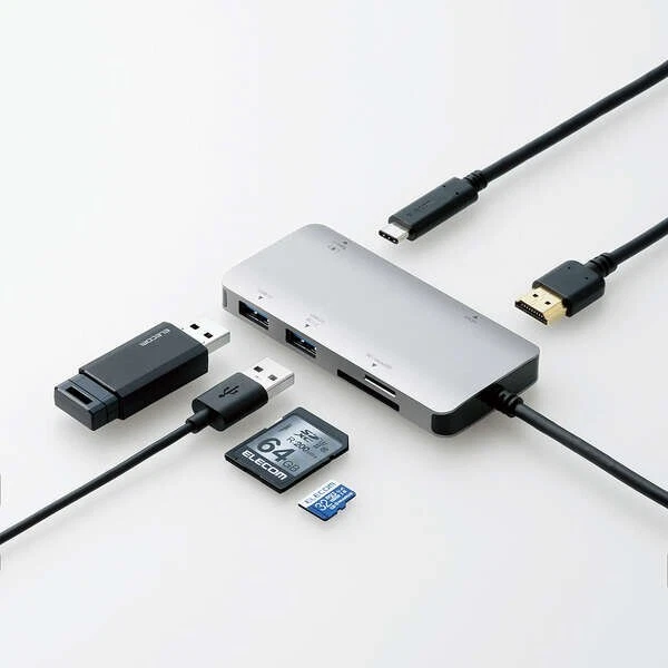 USB Type-C Hub Docking Station 6 in 1 100W PD Elecom DST-C12SV EC HDMI PD - Image 3 of 4