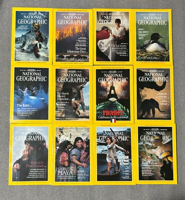 National Geographic Magazine 1989 Slip Cover Yellowstone Vietnam Sistine Crusade