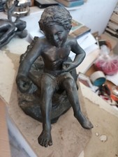Scultura Di Bronzo Con Ripiano Di Marmo