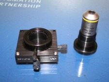 Nikon Plan Fluor 10x /.3 ∞ DIC L Microscope Objective w/Newport M-LP-1 XYZ Axis