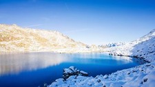 Landscape winter lake mountains snow nature cold ice Custom Gaming Mat Desk