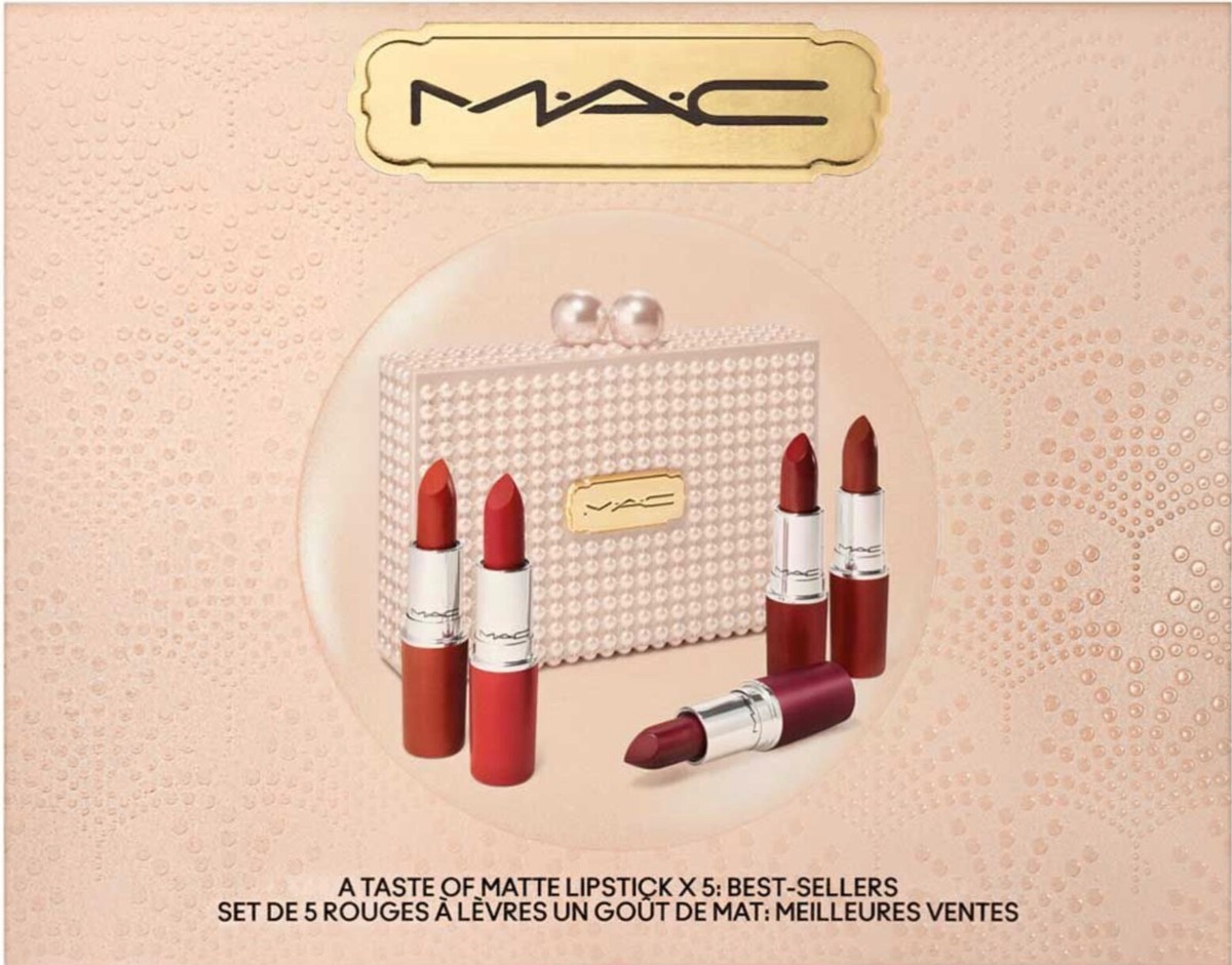 M A C - 5 Piece Full Size Matte Lipstick Gift Set in presentation