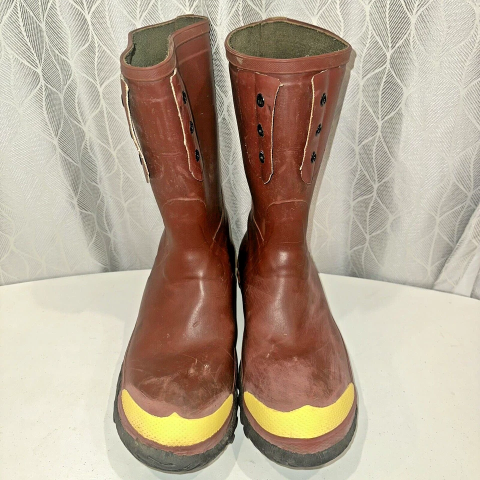 Botas de goma Ranger de seguridad de trabajo rojas resistentes con puntera de acero para hombre talla 12 Foto 2 de 4