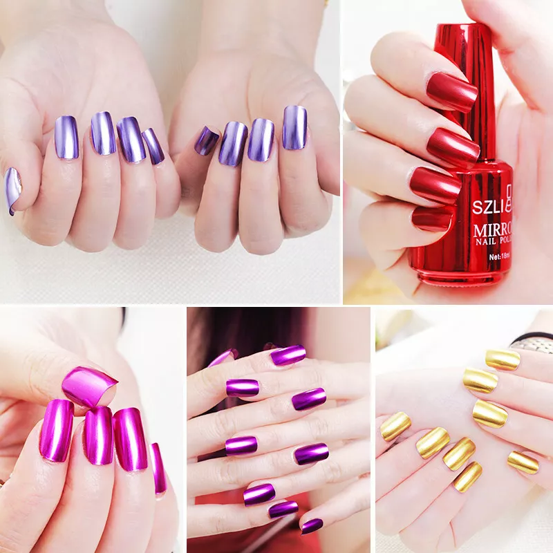 Metallic Nail Polish Magic Mirror Effect Chrome Nail Art Polish Varnish18ml
