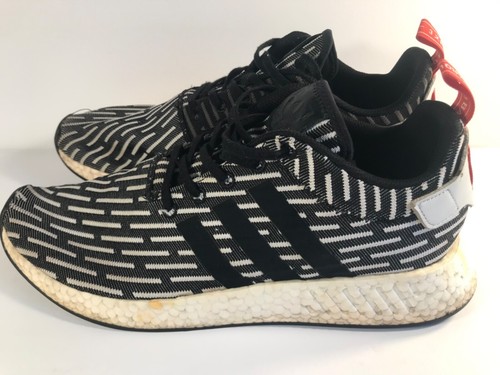 Mens Adidas NMD R2 Primeknit boost core shoes,Black & White Stripes Size 14 - Picture 2 of 11