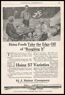 1912 H. J. Heinz Camping Foods ''Take The Edge Off Roughing It'' Vintage Print Ad