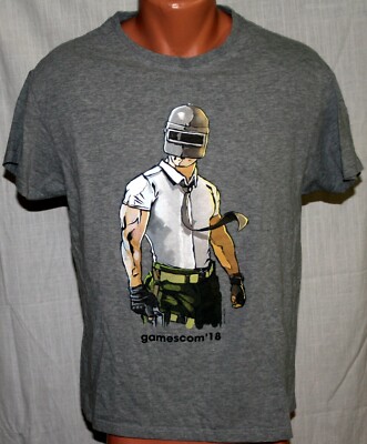 BATTLEGROUNDS Player Unknown`s Gamer Shirt  L  2018 Shootgame grau mit Logofigur