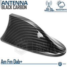 Antenna Auto PINNA DI SQUALO Fibra di CARBONIO Nero Universale Radio AM-FM-DAB+