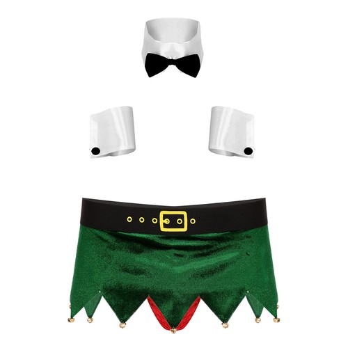 Herren Weihnachten Kostüm Cosplay Dessous Set Weihnachtsmann Outfits Festival Slips männlich - Bild 7 von 66