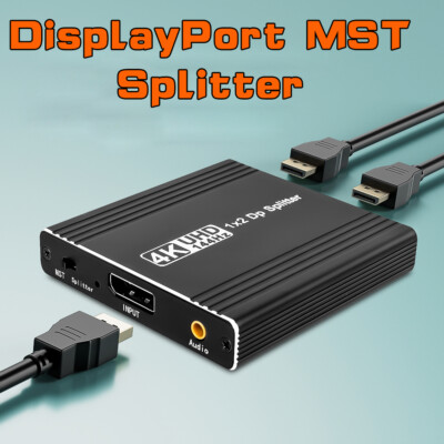 DisplayPort to Dual DisplayPort Splitter 4K@144Hz DP Adapter DP Splitter 1x2 