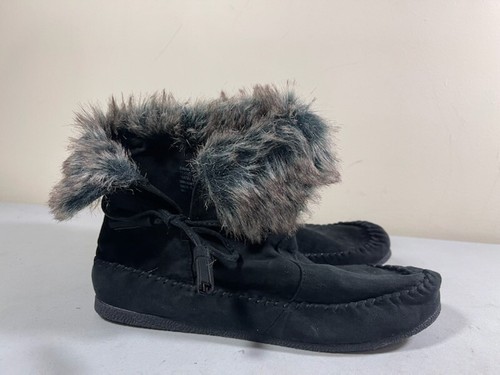 black moccasin booties