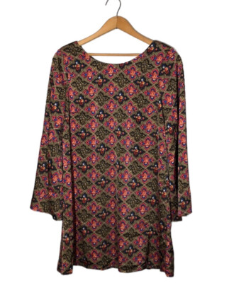 MODCLOTH | Victorian Holiday Groove Geometric Print Shift Dress size M  {NEW} | eBay