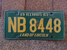 1963 Illinois License Plate NB 8448