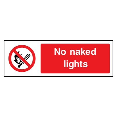 No Naked Lights Schild oder Aufkleber | SMOK0005