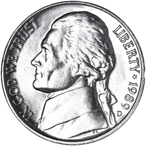 アメリカ1989-D ジェファーソン ニッケル 👉1989-D Jefferson Nickel Full Steps Bu Choice F/268 | eBay