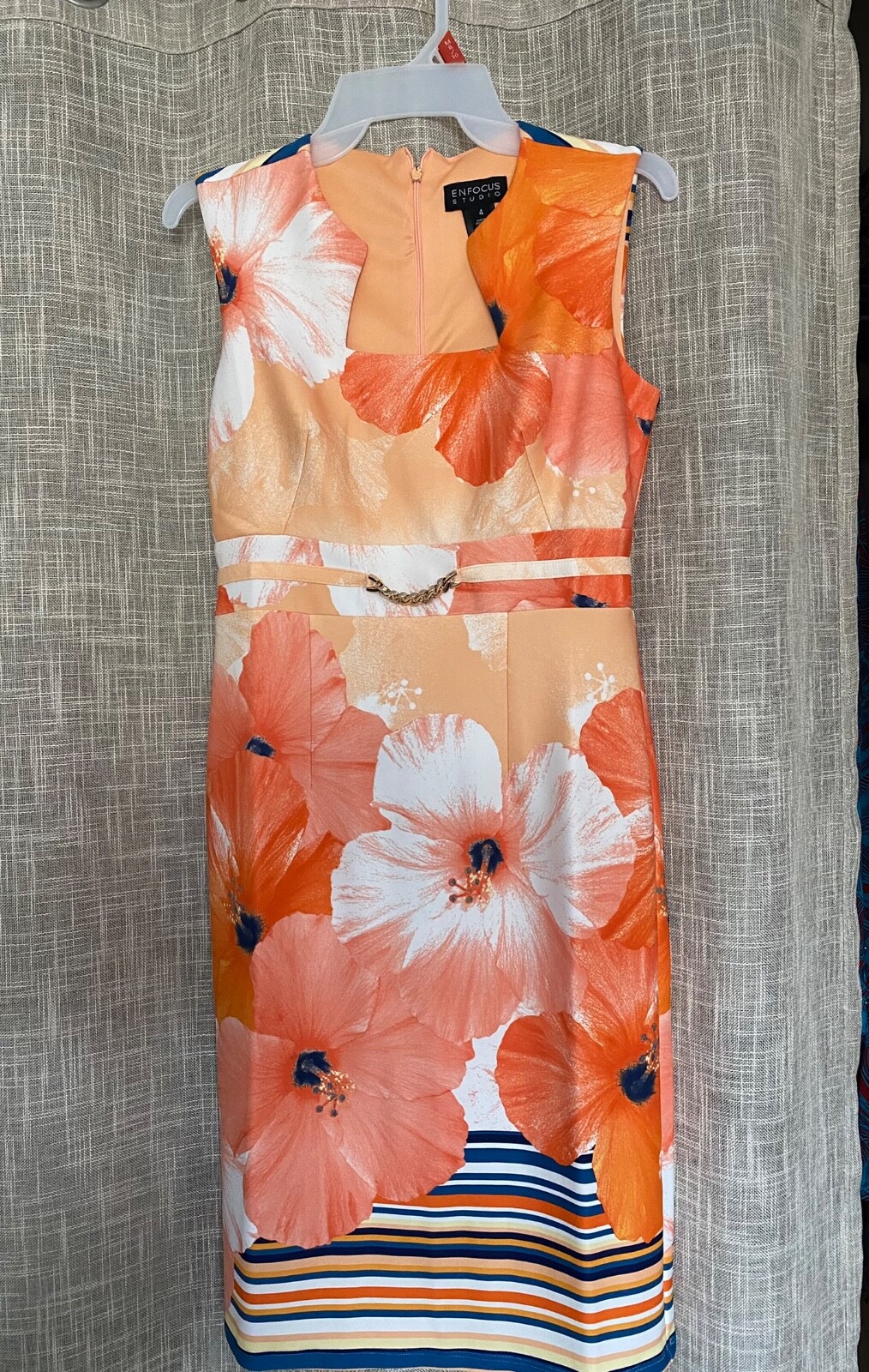 En Focus Studio Floral Orange Women Dress size 4