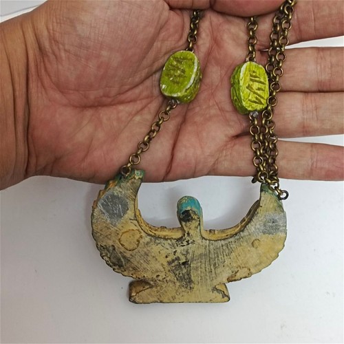 Handmade Egyptian Isis Necklace with Scarabs – Pharaonic Style Jewelry - Picture 7 of 8