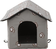 Weatherproof Warm Insulated Outdoor Cat House with Transparent Curtain MEDIUM 