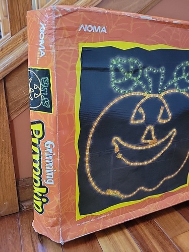 Grinning Pumpkin Rope Light Silhouette Vtg Jack O Lantern Halloween 24" - Picture 5 of 17