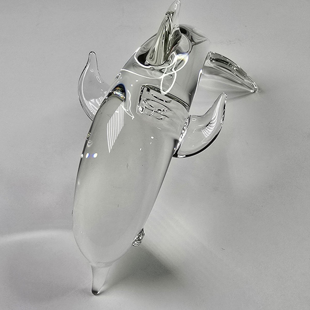 Vintage Crystal Clear Glass Dolphin DCB 1988 5.5in Fine Décor
