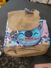 Disney Lilo And Stitch Tropical Slouch Backpack 3D Ears Drawstring Closure