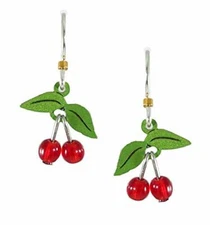 CHERRIES Hypo-Allergenic Earrings, Sterling Silver Plated, by Sienna Sky