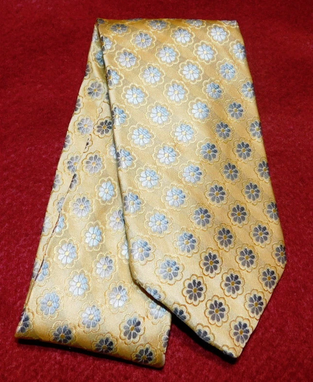 CORBATA FLORAL IKE BEHAR HECHA EN EE. UU. AMARILLO/AZUL CLARO - CORBATAS - CORBATAS DE DISEÑADOR. Foto 2 de 3