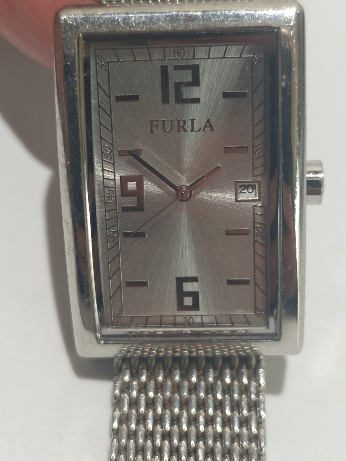 Furla Women's Silver Rectangular Analog Watch w/ … - image 2