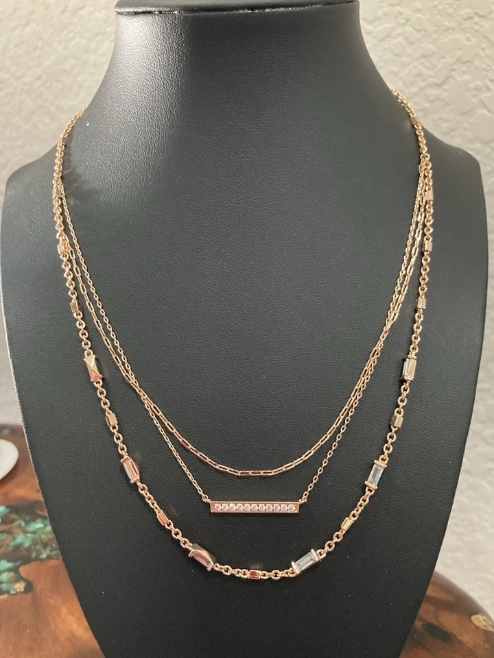 Collar Kendra Scott Addison Multi Hilo Cristal Oro Rosa Nuevo con Etiquetas y Bolsa Foto 4 de 4