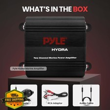 Pyle 2-Channel Marine Amplifier Receiver Waterproof 400W Boat Audio