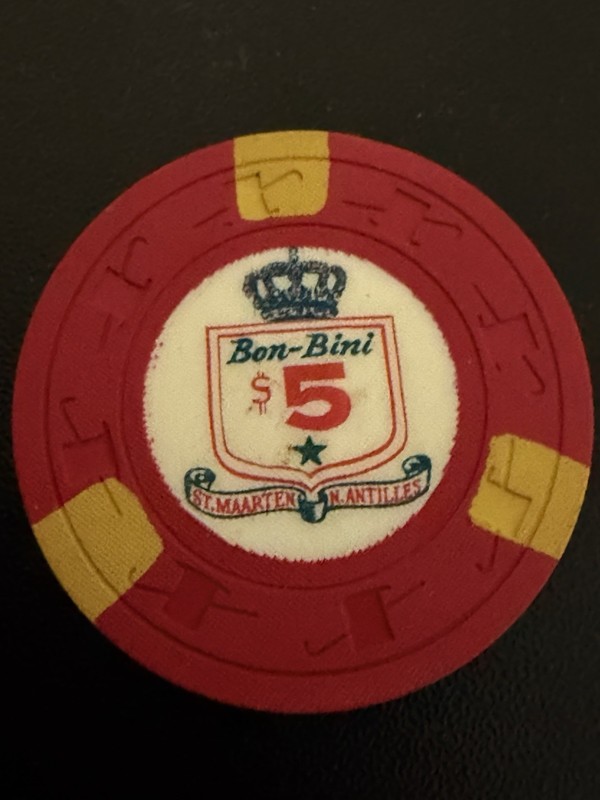 $5 Bon Bini St Maarten Casino Chip **Rare**