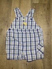 Baby Boy Disney Classic Pooh Plaid Overalls Size 6 Months