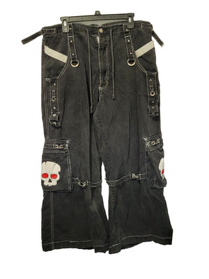 Vtg Tripp NYC Daang Goodman Y2K Goth Wide Leg Studded Skull Pants Mens XL
