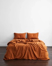 Bed Threads Rust Duvet Cover 100 French Flax Linen Full / Queen NEW