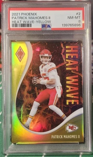 2021 Phoenix Patrick Mahomes Heat Wave Yellow /75 PSA 8!