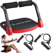Ab Machine with Resistance Bands for Abdominal Exercise - 3 Levels Adjustable Si