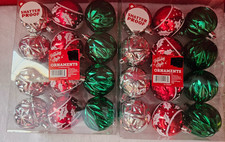 Holiday Style Shatterproof Christmas Tree Ornaments Lot of 2 Boxes 24 Total