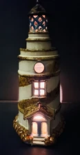 ceramic lighthouse tealight holder ocean beach coastal tall beautiful